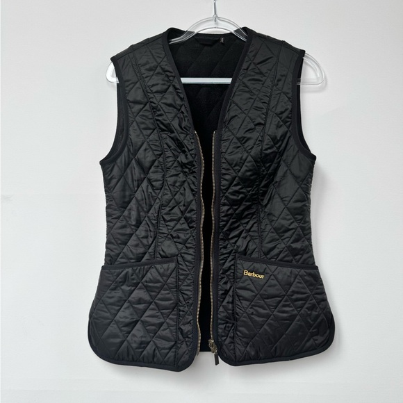 BARBOUR Quilted Black Vest, Size 4 - Picture 3 of 8